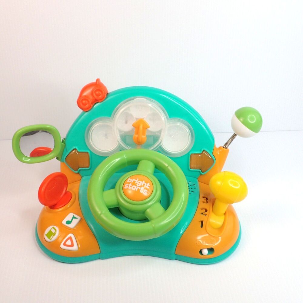 Bright Starts Lights & Colors Driver Steering Wheel Dash Activity Toy w/ Mirror